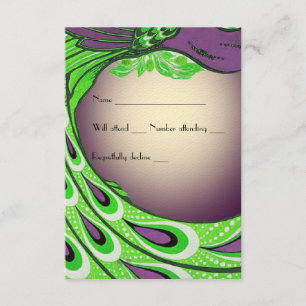 Magnífico Green Purple Vintage Peacock rsvp
