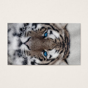 Magnífico hermoso tigre ojos azules vidrios manch