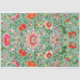 Magnífico papel de descomposición floral turquesa