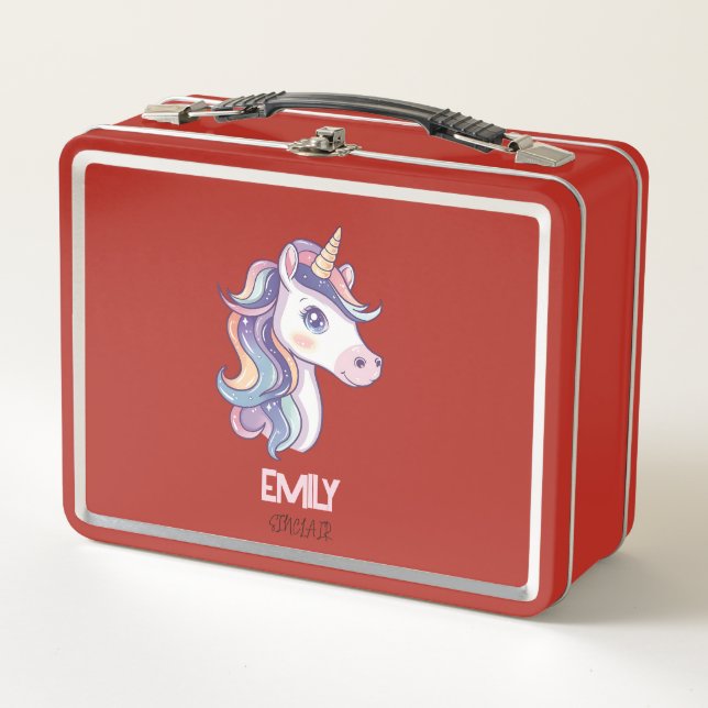 Magnífico pastel de unicornio con nombre de niño (Anverso)