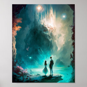 Magnífico Poster de arte de paisajes fantásticos