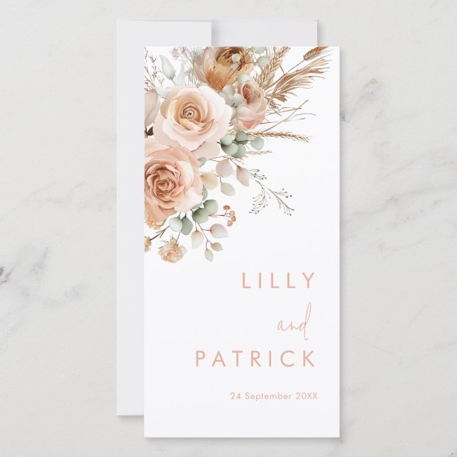 Magnífico programa de Boho Floral Wedding (Anverso)