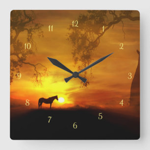 Magnífico reloj de caballos