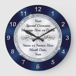 Magnífico reloj de pared azul de la marina