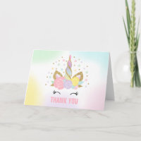 Magnífico Unicornio Gracias Tarjeta Oro Rosa Unico