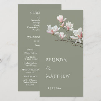 Magnolia Artística Verde Salvia | Programa de Boda