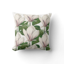 Magnolia blanca elegante almohada de tiro floral