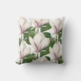 Magnolia blanca elegante almohada de tiro floral