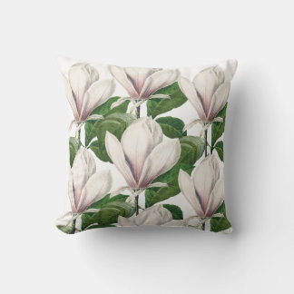 Magnolia blanca elegante almohada de tiro floral