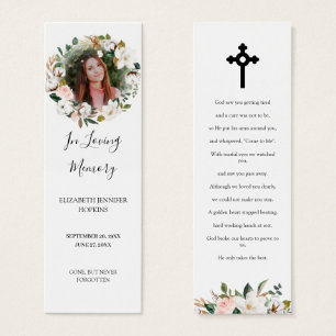 Magnolia Blossom Photo Funeral Poetis Bookmark Car