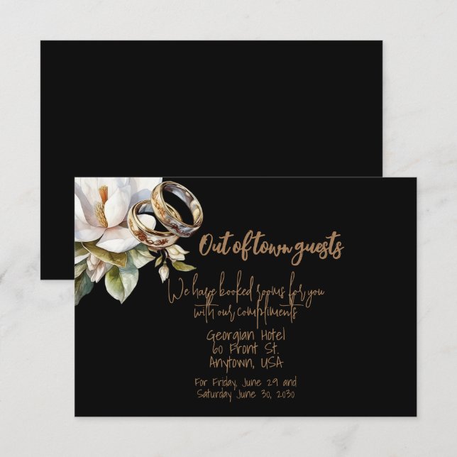 Magnolia Boda Rings Gold Bodas Negros (Anverso / Reverso)