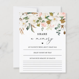 Magnolia de color de agua comparte tarjeta de memo