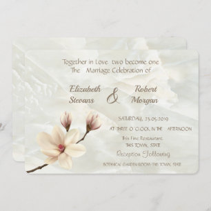 Magnolia de Moda elegante, invitación a la boda de