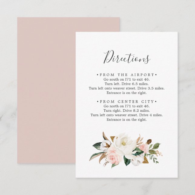 Magnolia elegante | Tarjeta de cierre de direccion (Anverso / Reverso)