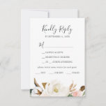 Magnolia elegante | Tarjeta RSVP de selección de m<br><div class="desc">Esta elegante carta blanca de magnolia es perfecta para un boda moderno y elegante. El diseño floral suave incluye peonías de color agua rosado, magníficas flores de magnolia blanca y algodón con hojas doradas y verdes en un arreglo lujoso. Esta tarjeta de respuesta boda le pregunta a los clientes qué...</div>