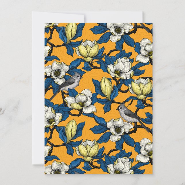 Magnolia en flor y pájaro del ratón 3 (Anverso)