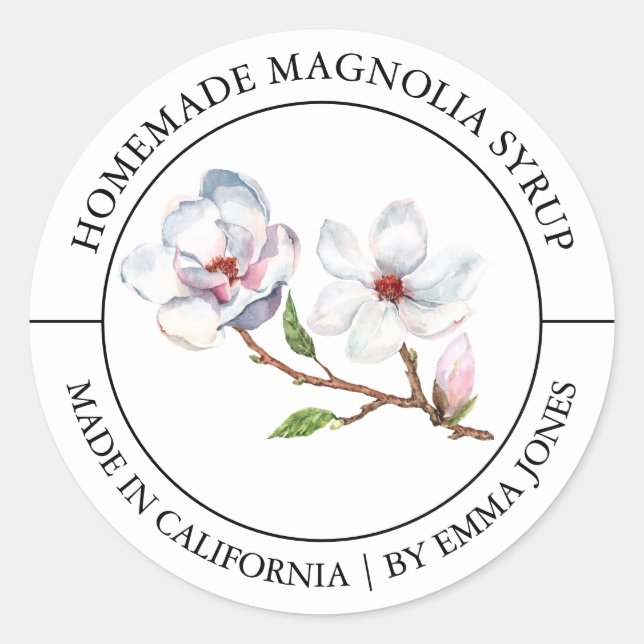 Magnolia Etiqueta moderna (Anverso)