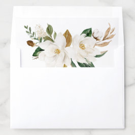 Magnolia floral Neutral Beige acuarela elegante