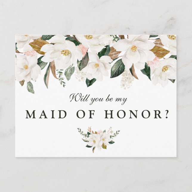 Magnolia floral será mi tarjeta de doncella de hon (Anverso)