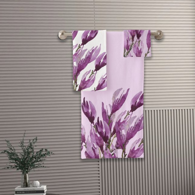 Magnolia Floral Watercolor Violeta Rubor (Subido por el creador)