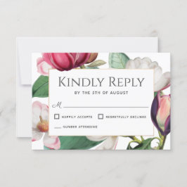 Magnolia Florece Elegante Boda Floral RSVP
