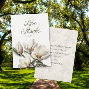 Magnolia Flowers Love Gracias Tarjeta de mensaje
