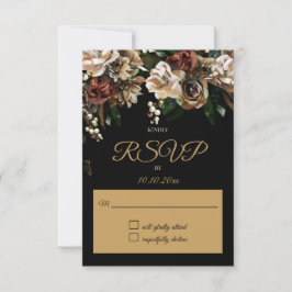 Magnolia Gold y Black Floral RSVP