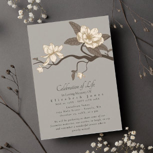 Magnolia gris celebración de la invitación a la vi