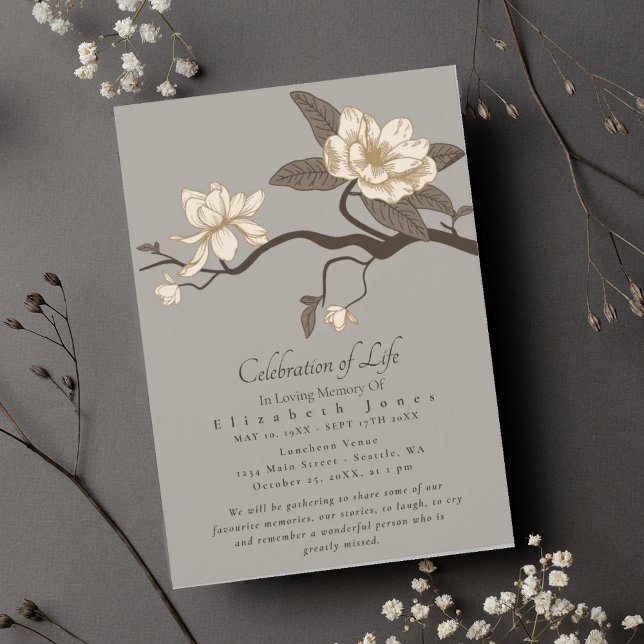 Magnolia gris celebración de la invitación a la vi (Subido por el creador)