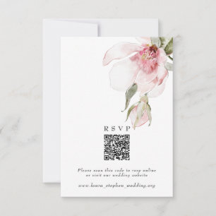 Magnolia RSVP Online Tarjeta web Boda de código QR