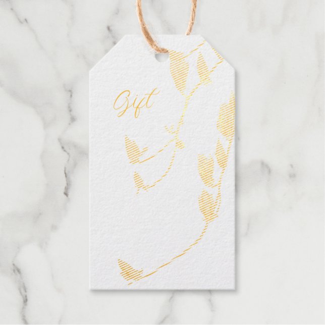 Magnolia Vine Relieve metalizado Etiqueta de regal (Anverso)