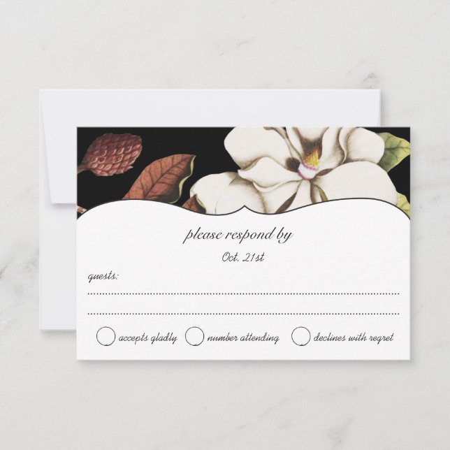 Magnolia Wedding Rosa Profundo RSVP (Anverso)