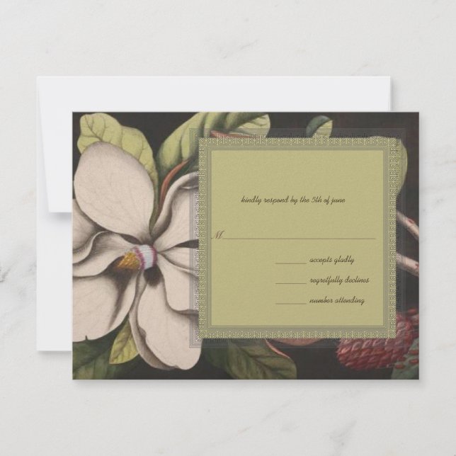 Magnolia Wedding RSVP (Anverso)