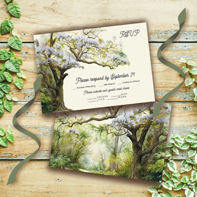 Magnolia y Moss Wedding RSVP Tarjeta de Elección d (Subido por el creador)