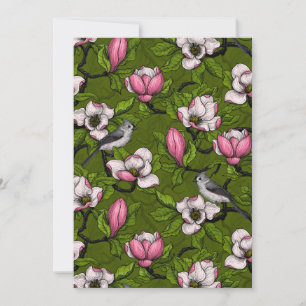 Magnolia y pájaro del titmouse 2