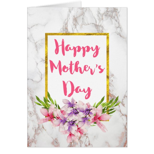 Magnolias acuarelas en el Día de la Madre de Mármo (Frente)