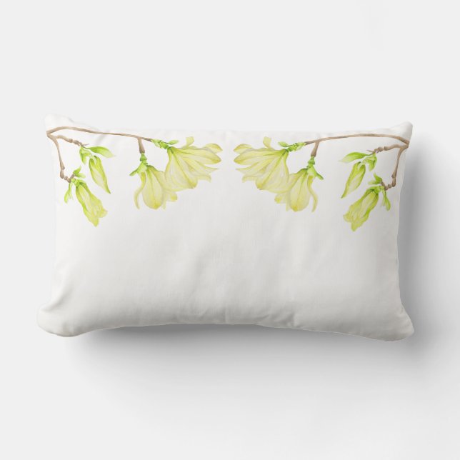 Magnolias amarillas en una almohada lumbar (Anverso)