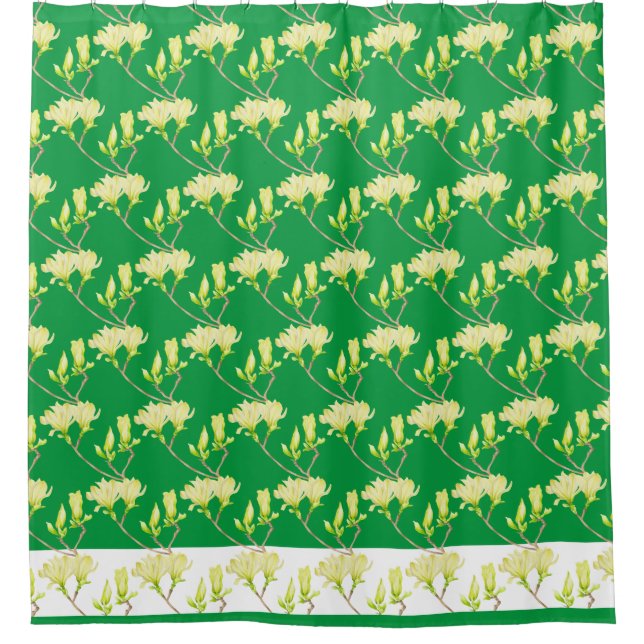 Magnolias amarillas en una cortina de ducha (Anverso)