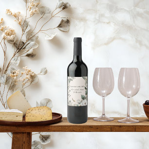 Magnolias blancas y etiquetas de Boda de mariposa