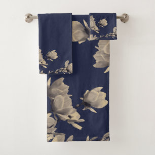 Magnolias grises meridionales del vintage y azul
