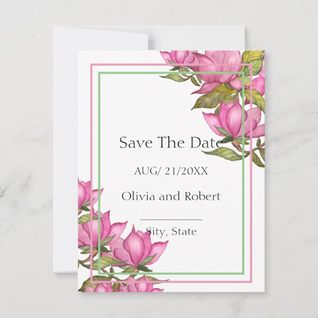 Magnolias rosadas reales (Anverso)