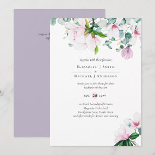 Magnolias rosadas Sage Eucalyptus Lavender Boda
