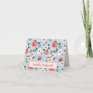 Magnolias y Claveles en Personalizado Azul