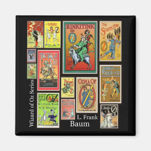 Mago de Oz L imán del collage de Frank Baum