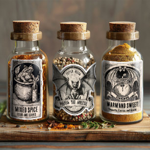 Mago Frasco de Poción de Brujas Etiquetas de Espec