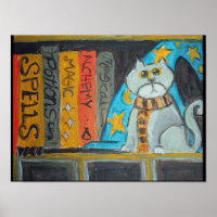 Mago mágico Pintura épica de gatos de arte folclór