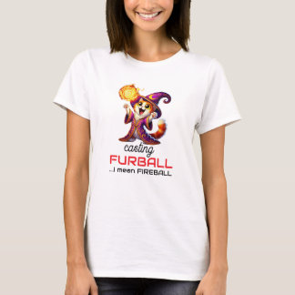 Mago para gatos DnD Fireball Furball Camiseta dive