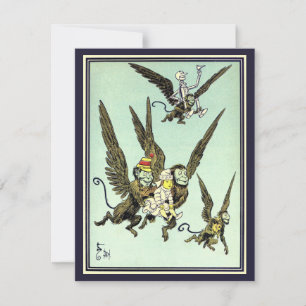 Mago vintage de Oz, monos voladores con Dorothy