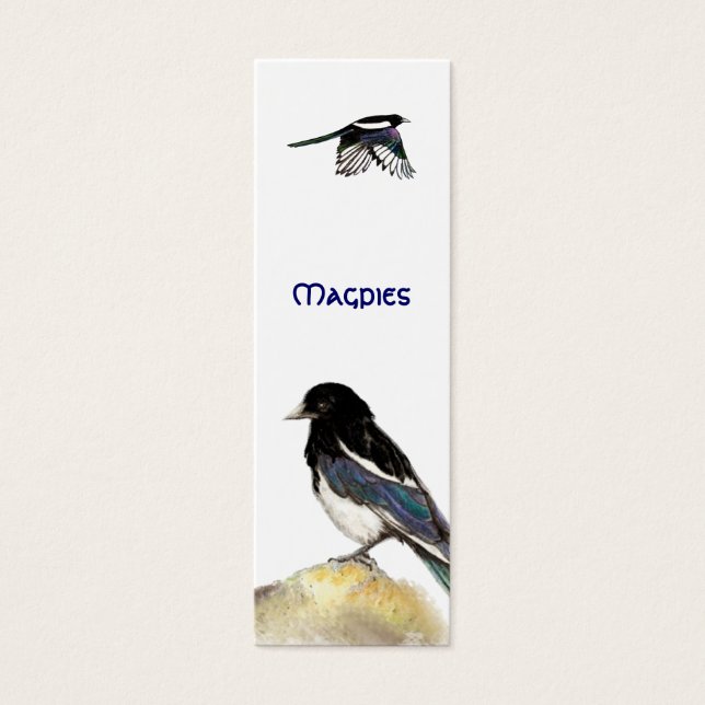 Magpies BookMark para aficionados a las aves (Frente)