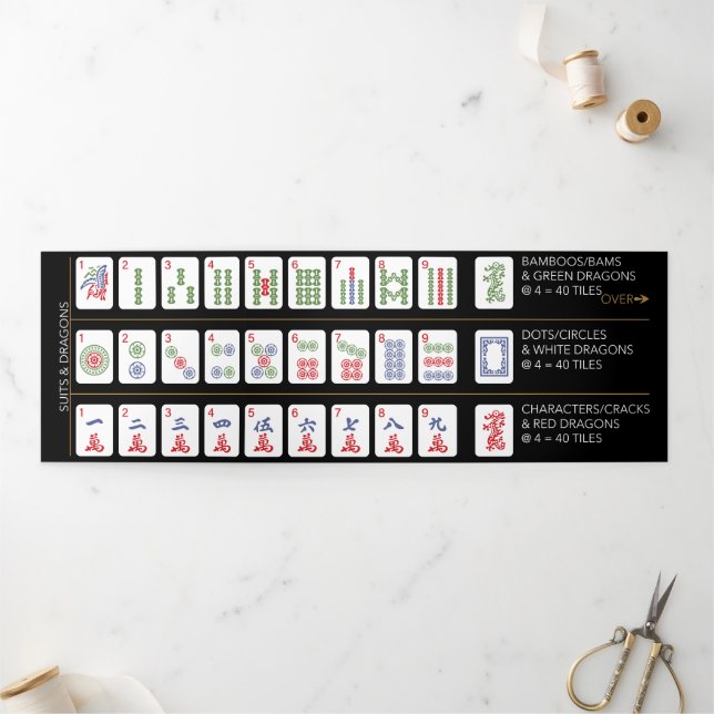 Mah Jongg American Tiles Tarjeta triple plegable (Exterior)